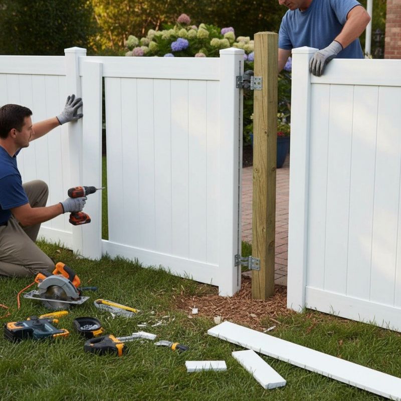Leaning Fence Repair